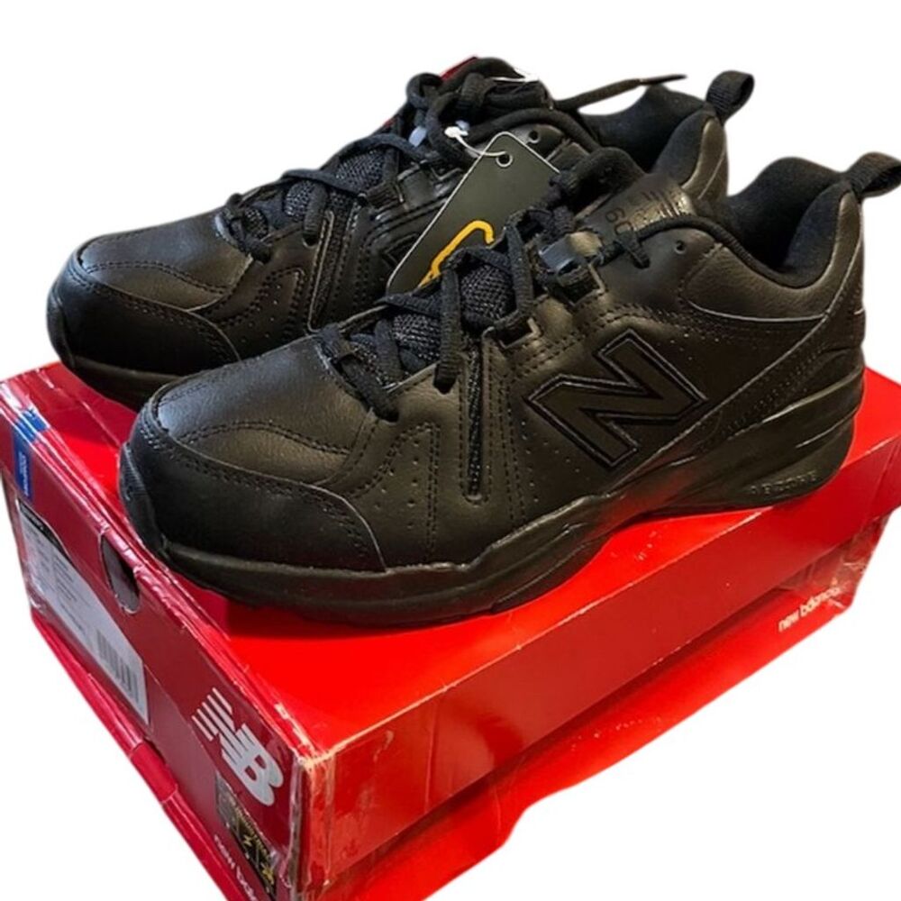 New Balance 608 Black on Black Leather Sneakers Women's 11 Men’s 9.5